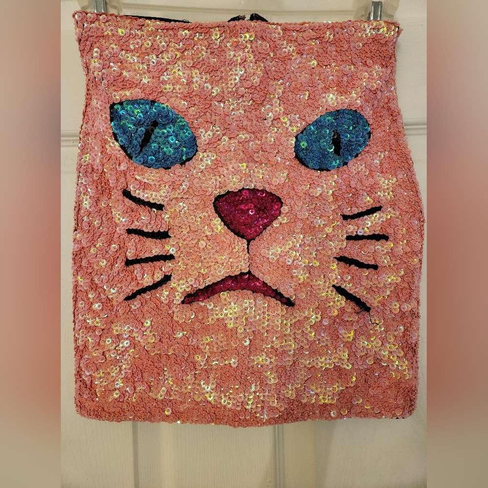 Cat, Sequin, Mini Skirt